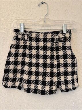 H&M Black and White Plaid Girls' Skort